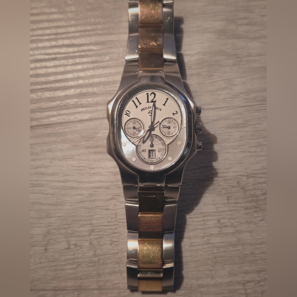 Philip Stein Two Tone Chronograph Natural Frequency Tech Watch Stainless Steel